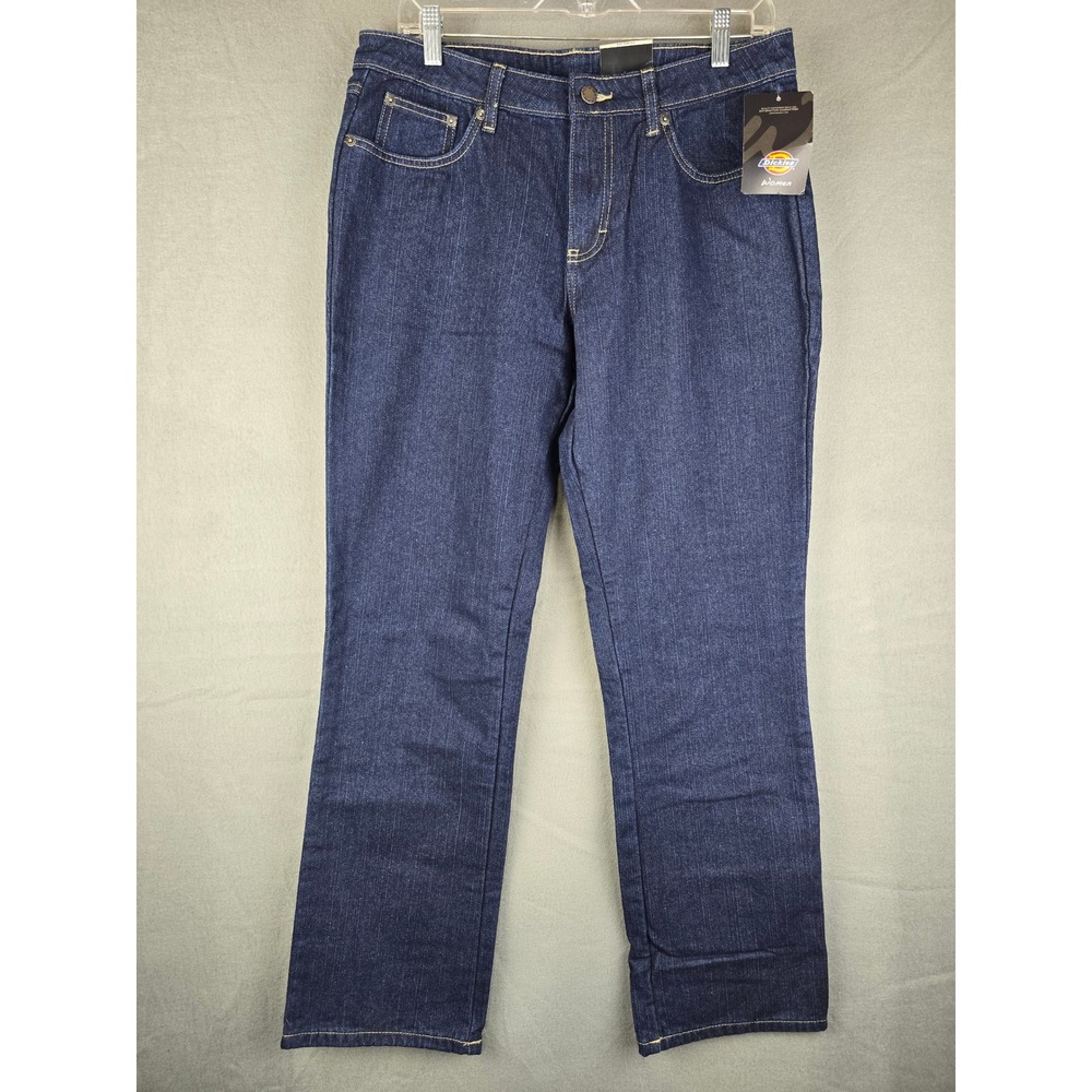 Dickies Jeans Women 10 Blue Straight Leg Flannel Lined Workwear Casual
